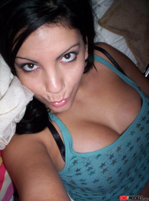 18 year old beauty Kaci Starr stripping off satin bra and panty set